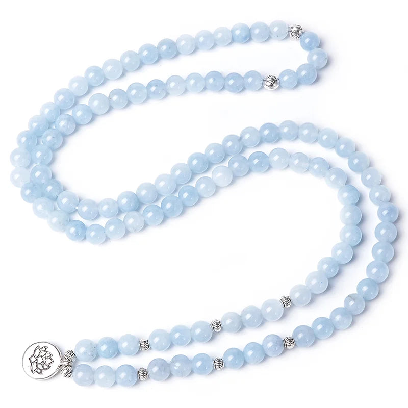 Close-up of Aquamarine gemstone beads