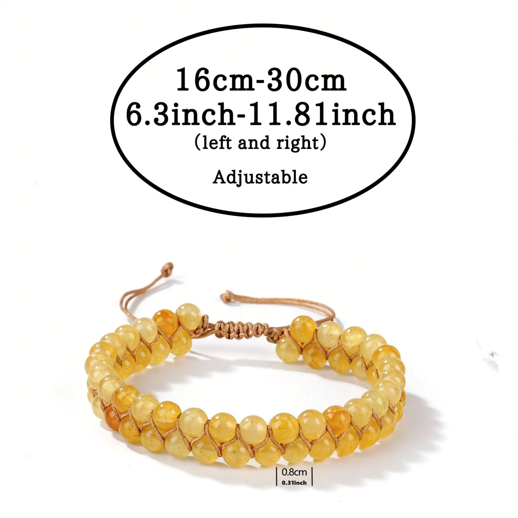 Summer Versatile prom jewelry braclets for Summer Vacation Travel Beach Party healing Citrine anklet for man 4.5