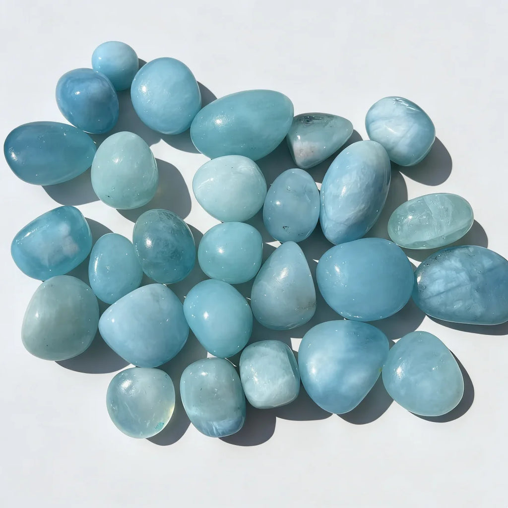 Tumbled Aquamarine stone from the Sowelu crystal collection