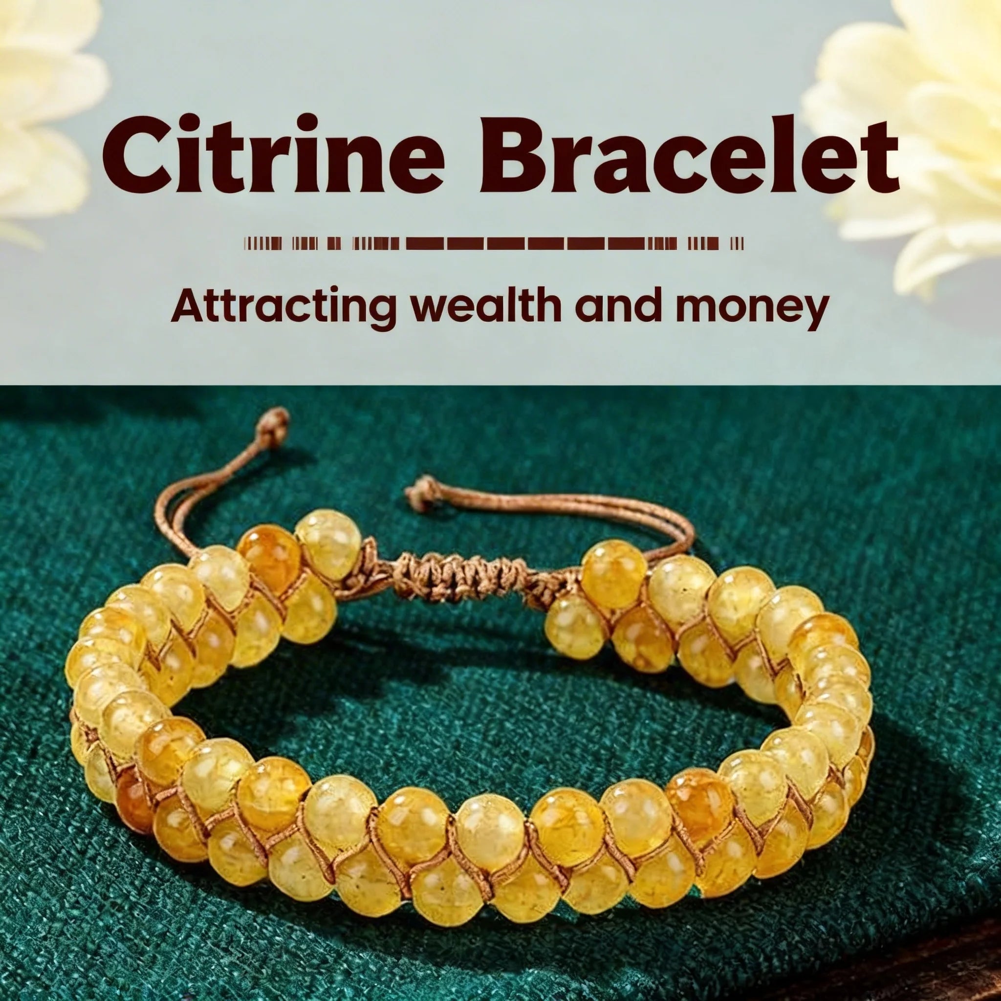Summer Versatile prom jewelry braclets for Summer Vacation Travel Beach Party healing Citrine anklet for man 4.5